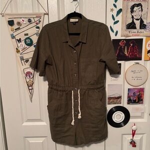 Olive Green Casual Romper